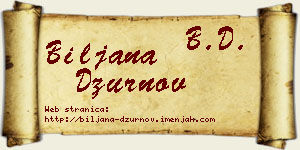 Biljana Džurnov vizit kartica